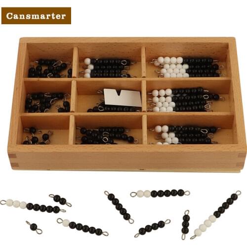 Mathematics Montessori Beads Chain Black White Material With Wooden Box Educational Toys Kindergarten Math Baby Gifts