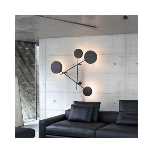 Wall Lamp Modern Led Home Indoor Decor Lights for Bedroom Wall Living Room Light Aisle Wall Lights Adjustable Sconces Wall Black