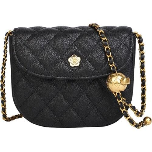 2020 new womens bag trend fashion small square bag high sense cross-body bag Ringer embroidery line versatile chain small bag