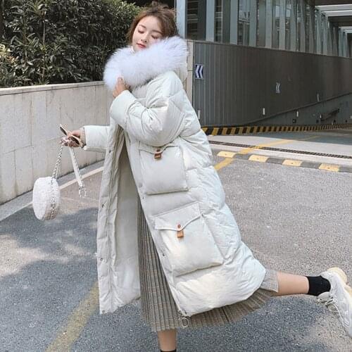 2019 New Women winter Coat hooded warm fur coat female oversize Down cotton padded jacket parka womens wadded jaqueta feminina