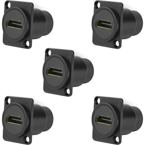 5 Pcs Bescoos HDMI D series Panel-Mount Connector | D-HDMI-A-B HDMI Pass Through Connector