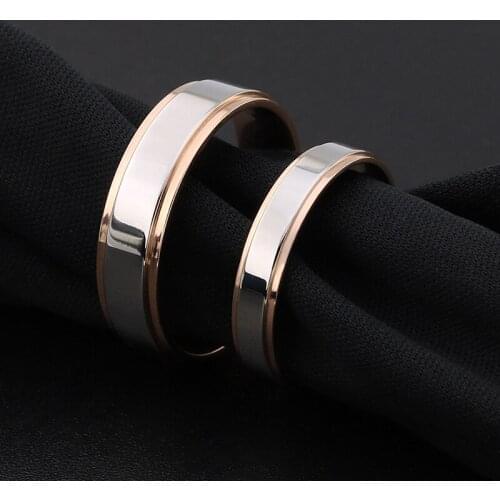 Couple rings for women stainless steel rose gold Wedding ring gifts for mens Accessories simple rings fashion jewelry wholesale