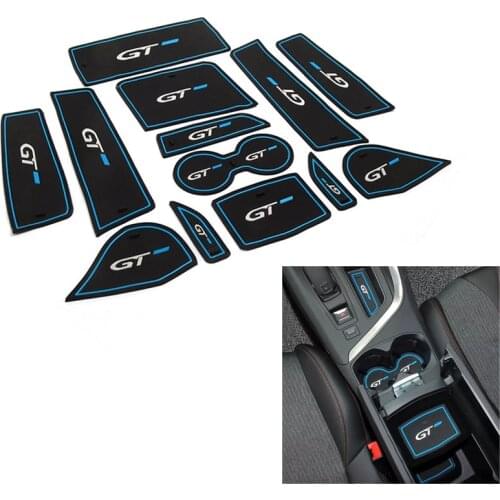 For Peugeot 5008 3008 GT 2016 2017 2018 Car Door Gate Slot Pad Groove Rubber Mug Cup Mat Non-slip Interior Accessories 13pcs/set