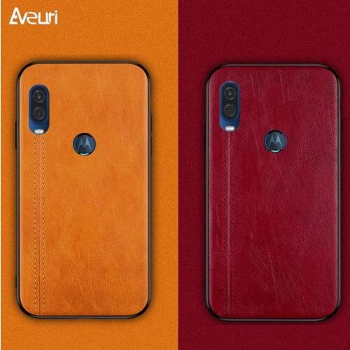 Luxury PU Leather Case For Motorola Moto ONE Vision Macro Zoom Action Case Cover Business Silicone Phone Case For Moto P40 Power