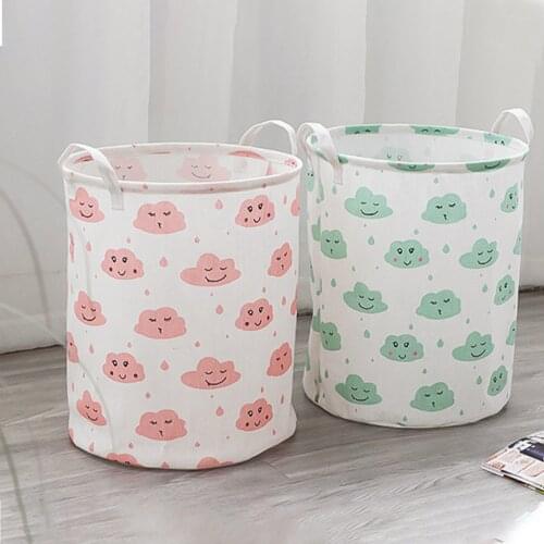 Foldable Clothing Laundry Basket Bag Cotton Linen Large Capacity Laundry Basket Clothes Hamper Organizer Sundries Storage Bin