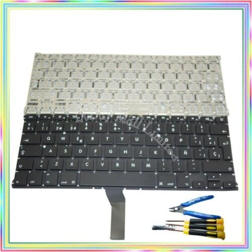 Brand new Spanish SP Keyboard without Backlight & keyboard screws & screwdriver tools for Macbook Air A1369 A1466 2011-2014Years