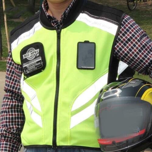 Sports Motorcycle Reflective Vest High Visibility Fluorescent Riding Safety Racing Sleeveless Jacket Moto Gear M-3XL Plus Size