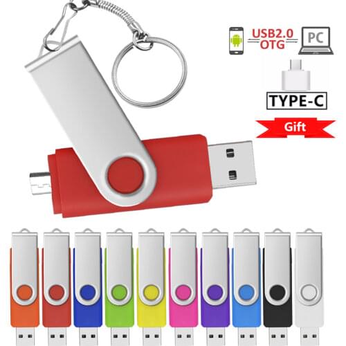 OTG Type-C adapter usb 2.0 flash drive 32gb pen drive 256gb 128gb 64gb 16gb colorful flash disk usb Storage device memory stick