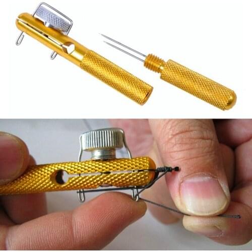 Aluminum Alloy Fishing Line Winder Knotter Fish Hook Tier with Sub-line Tier Fishing Knots Tie Device Fishing Accessories