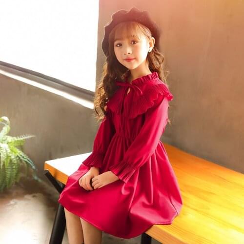Baby Girls Party Dress Childrens Clothing Girls Red Princess Dress Spring Autumn 2020 Long Sleeve Kids Girl Dresses