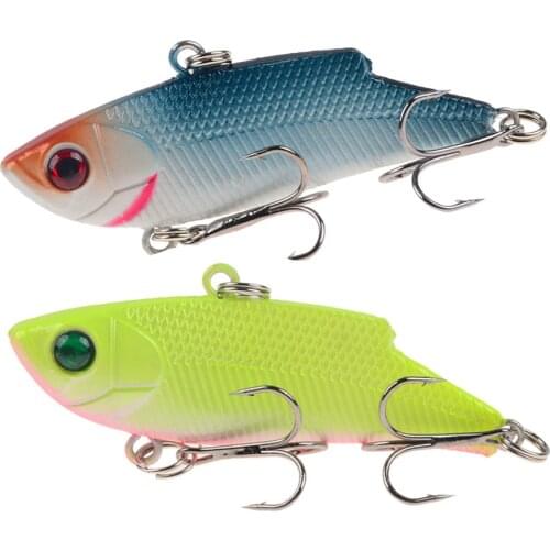 1Pcs Winter Ice Fishing VIB Vibration Hard Lure 5.5cm 9.5g Sinking Wobbler Artificial Plastic Bait with Treble Hook Pesca Tackle