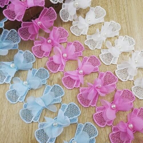 Beaded Large Tie Stereo Chiffon Lace Polyester Soluble Beaded Lace Hand Lace