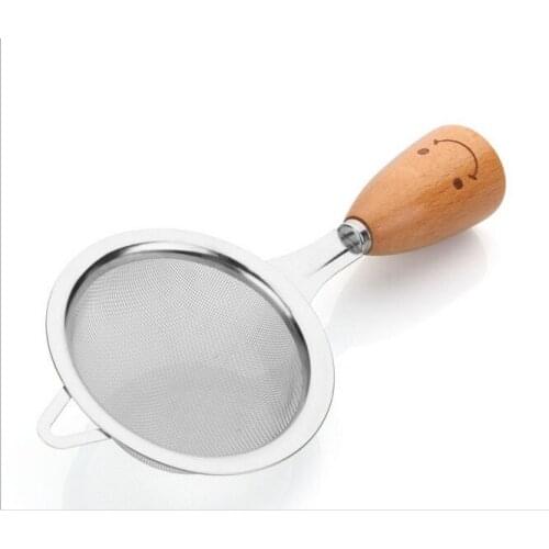 1PC Kitchen Applicances Stainless Steel Mesh Colander Scoop Strainer Smiling Face Kitchen Skimmer EKX 143