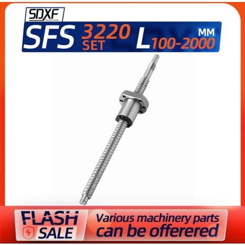 1pcs, SFS 3220-100mm-2000mm, ball screw factory direct sales, screw with nut and end machined