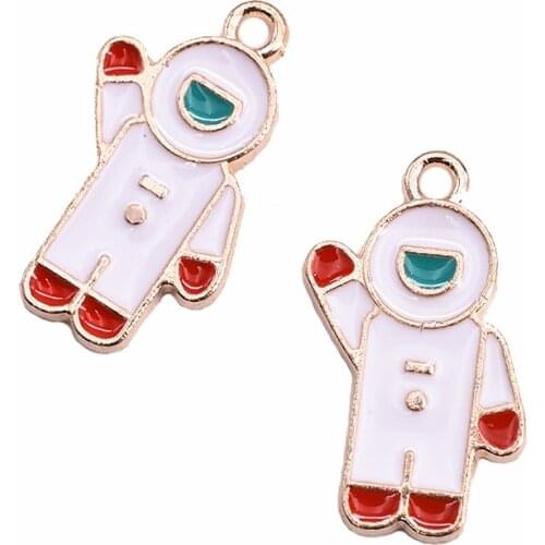 10pcs/Lot Astronaut Diy Handmade Oil Enamel Charms Design for Jewelry Making Earring Bracelet or Necklace