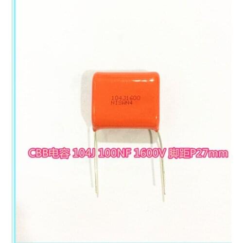 100% New and original CBB81 1600V104J 104J 0.1UF 100NF 1600V 1.6KV FOOTP27mm capacitance