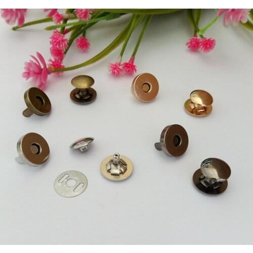 15 Sets Magnetic Buttons Rivet Stud Purse Snap Clasps/ Closure for Purse Handbag Metal Button Fastener Scrapbooking