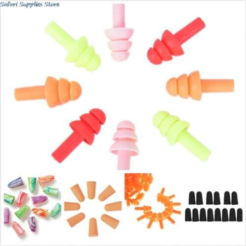 20Pcs/1Pc Noise Reduction Silicone Soft Ear Plugs Swimming Silicone Earplugs Protective For Sleep Comfort Earplugs