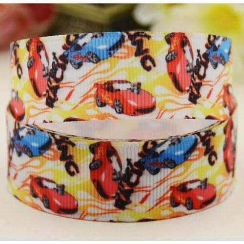 22mm 25mm 38mm 75mm Car Cartoon pattern printed Grosgrain Ribbon party decoration 10 Yards X-04230
