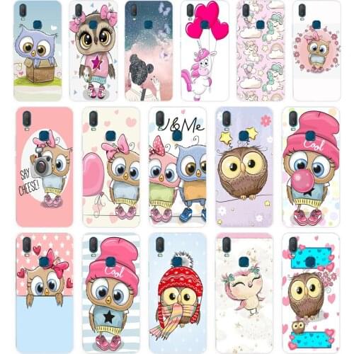 322FG Cute cartoon owl gift Soft Silicone Tpu Cover phone Case for VIVO Y3 Y11 Y12 Y15 Y17 Neo Pro Case