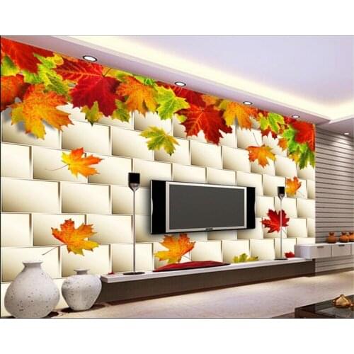 Beibehang papel de parede 3d Custom mural autumn leaves maple leaf TV backdrop wall wall paper home decor papier peint mural 3d