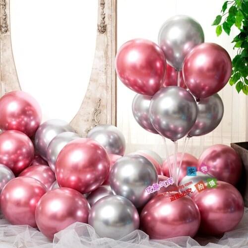 50pcs 5 inch 10 inch 12 inch thick metal color latex balloon wedding birthday party decoration metal chrome color balloon