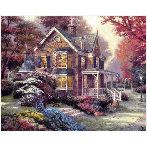 5d diy scenery mosaic embroidery craft castle diamond painting kits beads picture wall paper decor stones drawing christmas gift