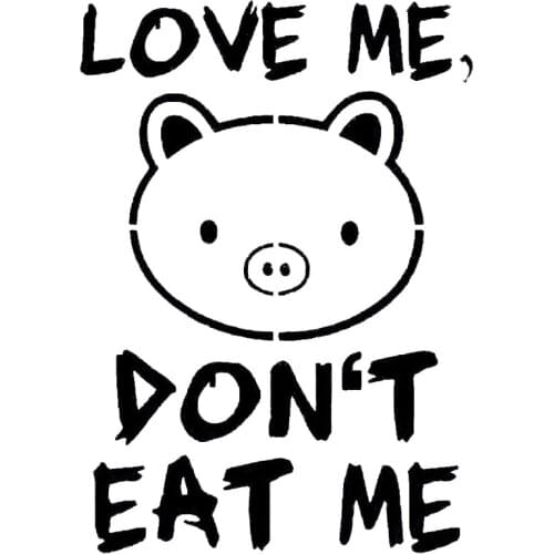 12*8.5cm Jdm Sticker Decal Autoaufkleber Love Me Schwein Vegetarier Vegan Vinyl Car Stickers And Decals