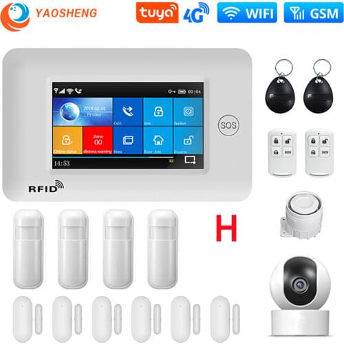 PG-106 3G 433MHz Wireless WIFI GPRS Touch Screen Smart Home Burglar Security Alarm Systems with Siren Smoke Detector Door Sensor