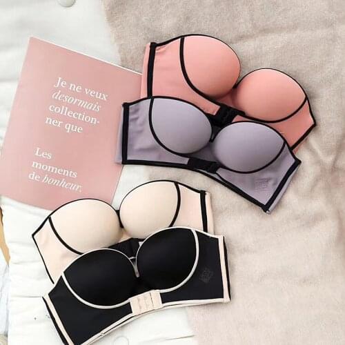 Sexy Invisible Bra Women Push Up Bras Strapless Lingerie Backless Front Buckle Brassiere Comfort Seamless Bralette Underwear