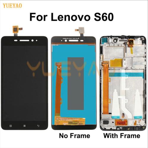 YUEYAO Full LCD Display Monitor + Digitizer Touch Screen Panel Sensor Glass Assembly For Lenovo S60 S60W S60T S60A S60-a LCD