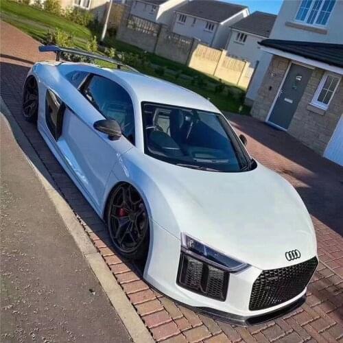 Juego de cuerpo estilo Audi R8, difusor trasero y delantero de fibra de carbono real, alerón de ala de labios, piezas originales