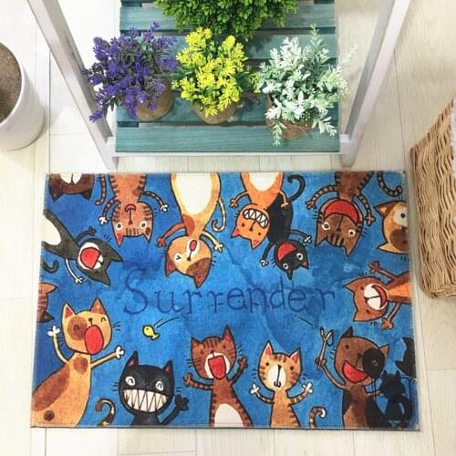 Porch Bathroom Bedroom Floor Mat Children Room Cartoon Carpet Cute Cat Pattern Kitchen Rug Tapis De Bain Salle De Bains Soft Mat