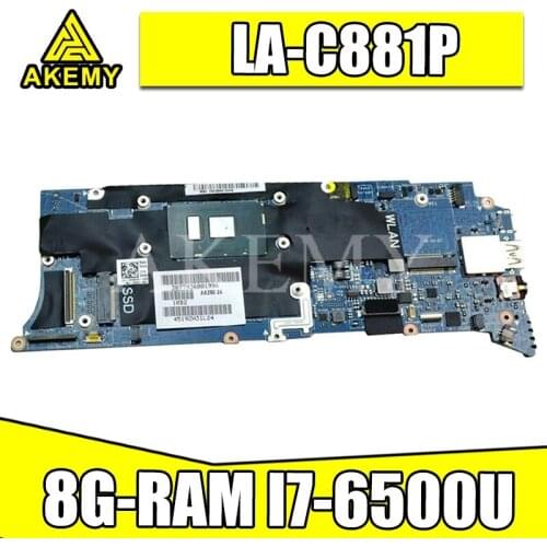 LA-C881P Laptop motherboard For DELL XPS 13 9350 Test original mainboard 8G-RAM I7-6500U