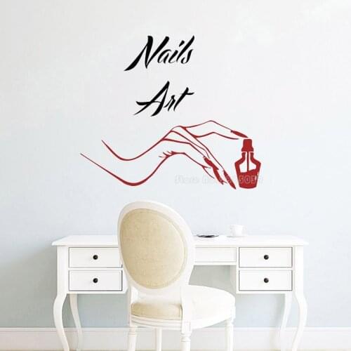 Nail Salon Wall Decals Manicure Pedicure Window Stickers Nail Bar Nail Polish Beauty Salon Wall Decor Nails Art Wallpaper LL2277