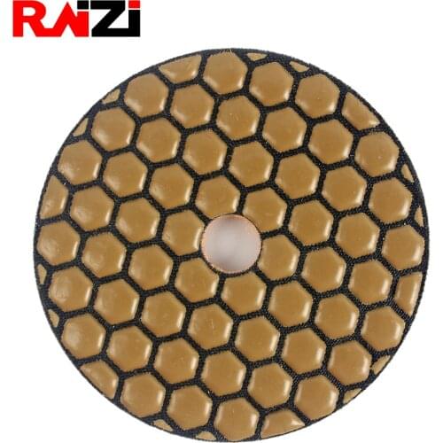 Raizi 3,4 inch best granite polishing pads kit 5 Step dry marble, engineered stone diamond polishing pads