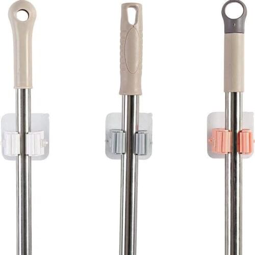 Wall Mounted Mop Clip Brushbroom Holder Organizer Rack Seamless Hook Multi-Purpose Hooks