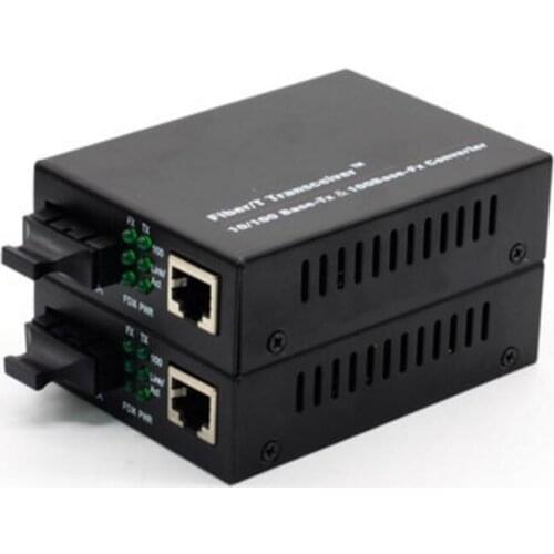 1pair l 10/100Mbps Singlemode Dual Fiber Media Converter 20KM Fiber optic media converter 1-port RJ45 sc connector Free shipping