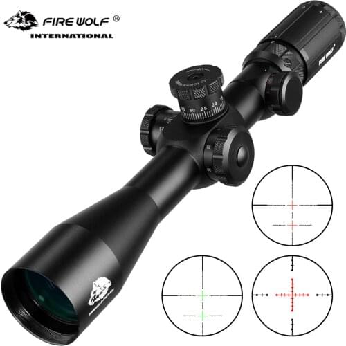 Fire wolf 4-14X44 IR Tactical Optical Rifle Sniper Scope Adjustable Red Green Cross Hunting Rifle Scope Glass Reticle sight