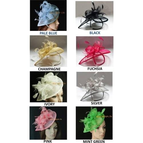 Wholesale FREE SHIPPING! sinamay Wedding womans hat fascinator in SPECIAL shape with feathers,TOP grade workmanship,available