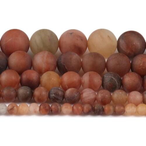 Wholesale Natural Matte Red Rutilated Quartz Round Loose Beads 4/6/8/10MM Pick Size For Jewelry Making Necklace Bracelet