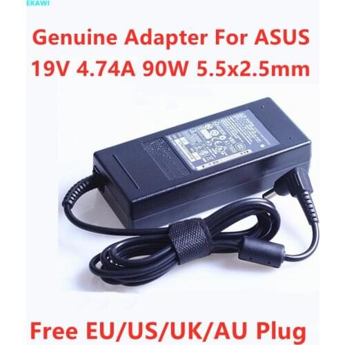 Genuine 19V 4.74A 90W 5.5x2.5mm AC Power Adapter For ASUS A52F A53E A53S A53U A55A A55VD D550CA D550M F555LA K501 Laptop Charger