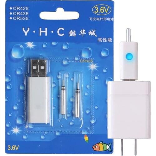Rechargeable CR425 Battery Set Fishing Float Battery Match USB to Use Suits for Different Charger Devices Fishing Tackles FU004