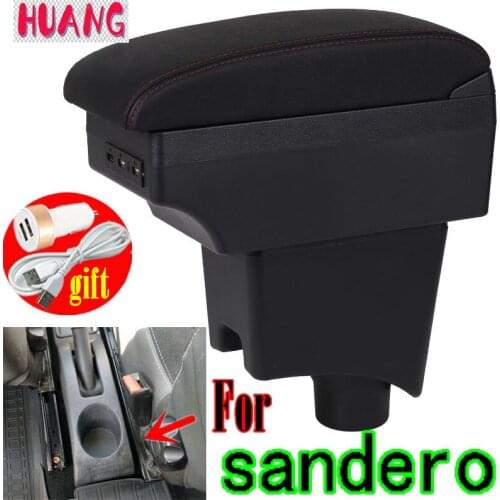 For Renault Sandero Armrest For Lada LARGUS Car Armrest box 2013-2014 Center Storage box car accessories Interior USB