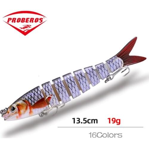 PRO BEROS 13.5cm 19g Swimbait Wobblers Pike Fishing Lures Artificial Multi Jointed Sections Hard Bait Trolling Carp Fishing Too