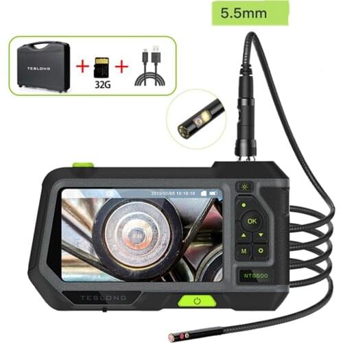 5Inch IPS Screen 3.9mm/5.5mm 2MP/5MP Industrial Endoscope CMOS Borescope Inspection Otoscope Camera Dual Lens Pipescope