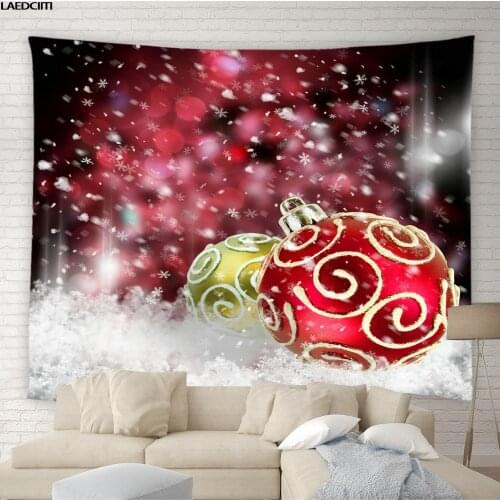 Merry Christmas Tapestry Holiday Party Gift Snow Tree Background Wall Hanging Cloth Aesthetic Art Living Room Bedroom Home Decor