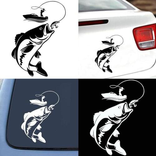 Fishing Fisherman Fish Boat Reflective Car-Styling Vehicle Decals Sticker Decor