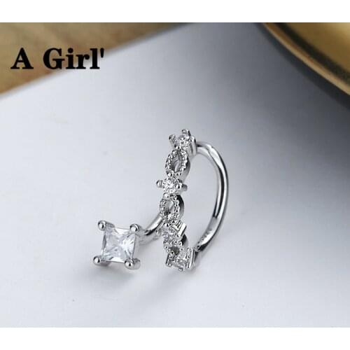 KISSLOVE 1 Piece Shiny Micro Zircon Flower Ear Clip Female Palace Style Retro Non-pierced Ear Bone Earrings