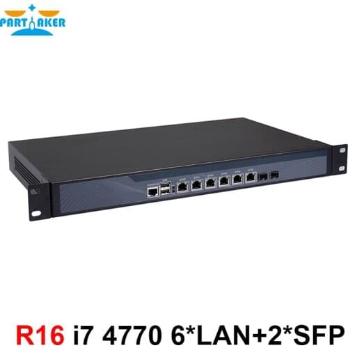 Best quality network server Firewall quad core i7 4770 with 8 Ports 6*1000M 82574L Gigabit Nics 2* intel 82599ES SFP